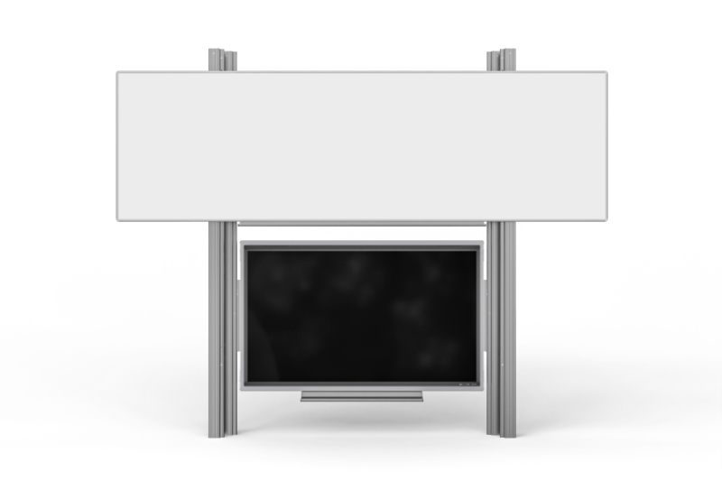 Interaktivní displej 86" s tabulí na fix na pylonech.