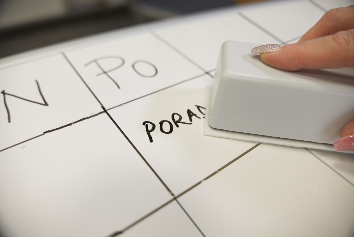 Poznámky jednoduše smažete díky naší magnetické stěrce.