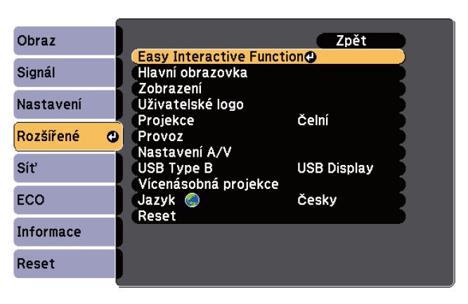 V „Rozšířené" vybereme položku „Easy Interactive Function".