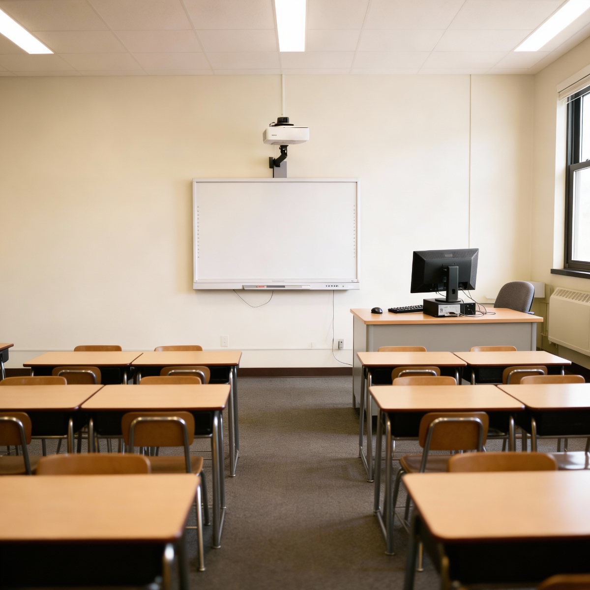 Ukázka umístění smartboardu ve třídě.