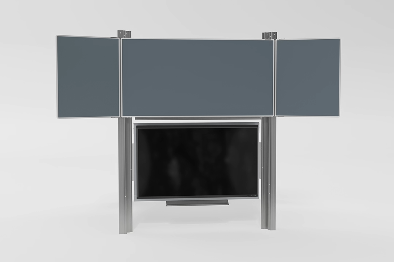 LCD sestava s triptychem v antracitové barvě.