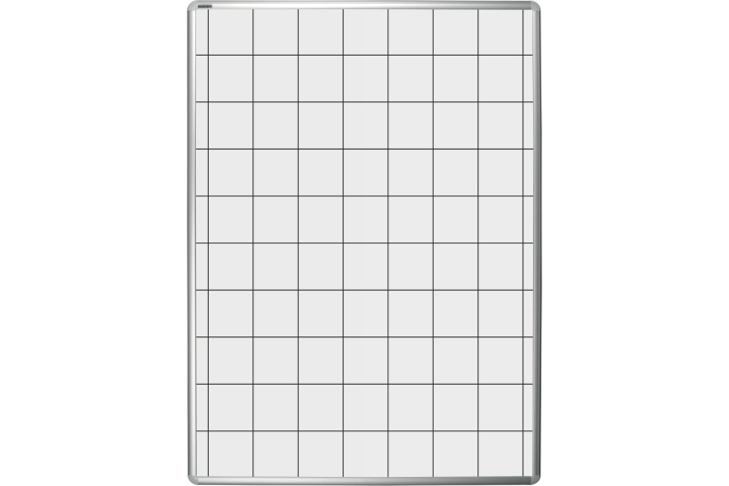 Lakovaná tabule na fixy MANAŽER L - čtverce 100 mm Bílá magnetická tabule na fixy se čtverci 100 mm ekoTAB 75x100. #1