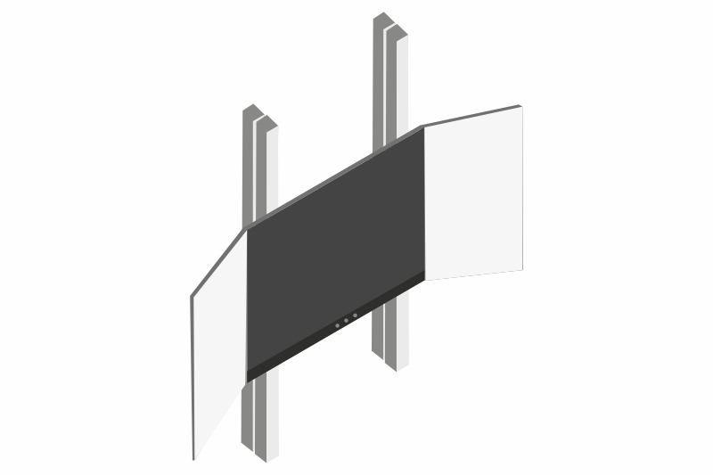 Interaktivní sestava LCD panel na PYLONU AL s křídly 