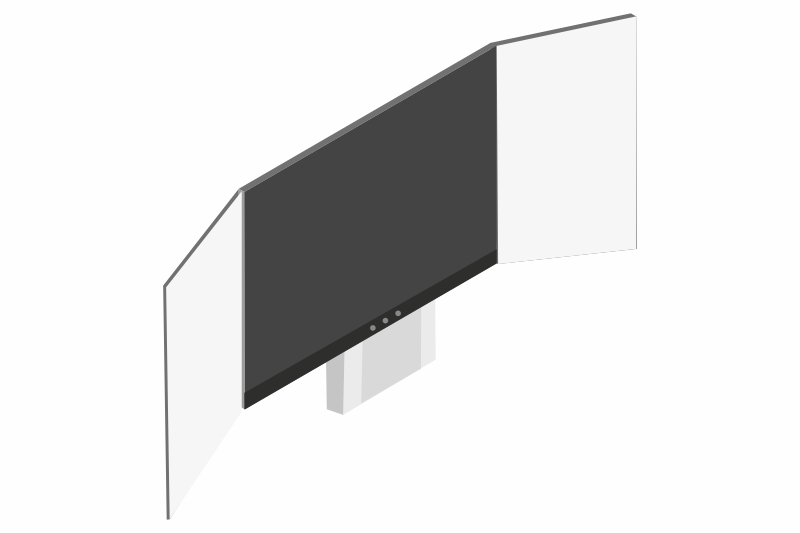 Interaktivní sestava LCD panel na STOJANU ZVEDACÍM AL IAS s křídly