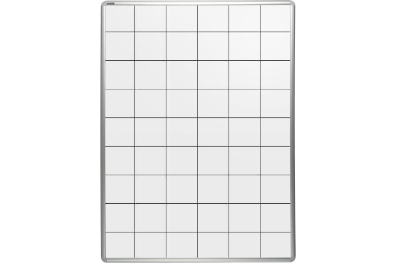 Lakovaná tabule na fixy MANAŽER L - čtverce 100 mm Bílá magnetická tabule na fixy se čtverci 100 mm ekoTAB 60x90. #1