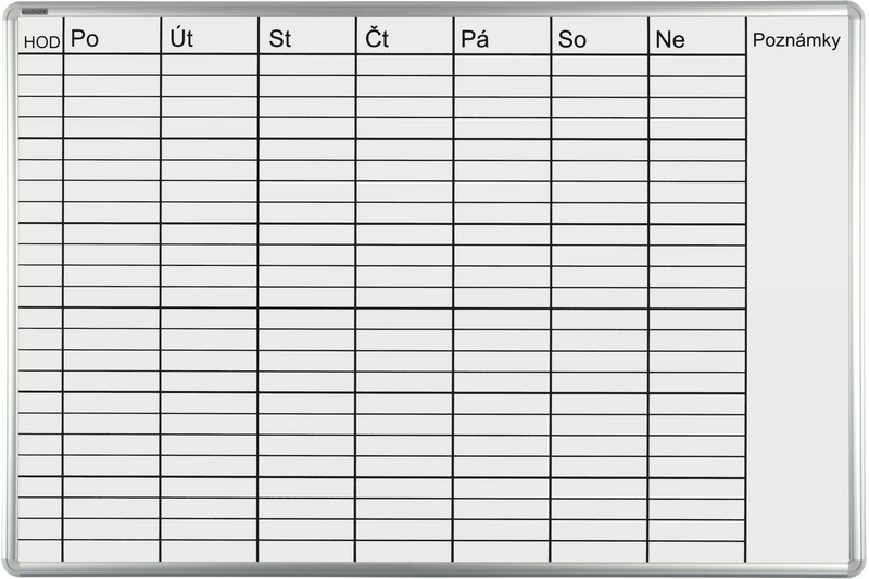 Plánovací tabule týdenní Lakovaná týdenní plánovací tabule ekoTAB 100x70. #1