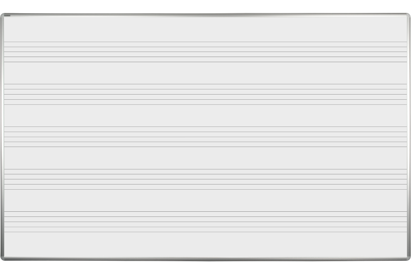 Keramická tabule na fixy MANAŽER K - notová osnova Bílá magnetická tabule na fixy s notovou osnovou ekoTAB 200x120. #1