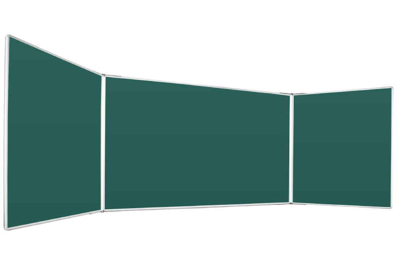 Školní tabule na křídy TRIPTYCH - ZZZZZ Třídílná zelená magnetická keramická tabule ekoTAB 180x120. #1