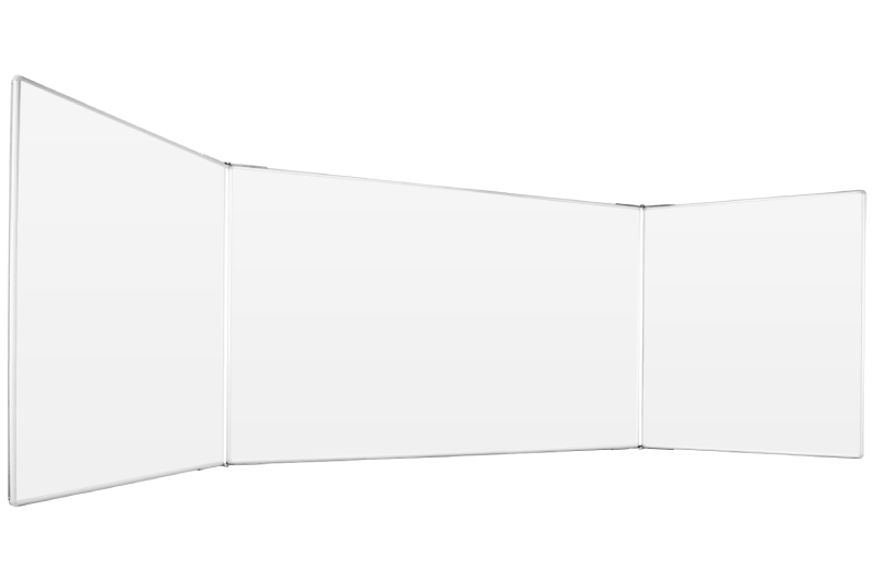 Školní tabule na fixy TRIPTYCH - BBBBB Třídílná bílá magnetická keramická tabule ekoTAB 200x100. #1