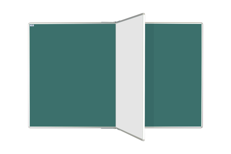 Keramická tabule na křídy s otočným křídlem na fixy ve středu tabule PIVOT Zelená magnetická tabule na křídy ekoTAB 200x120 s otočným křídlem na fixy 100x120 uprostřed tabule. #2
