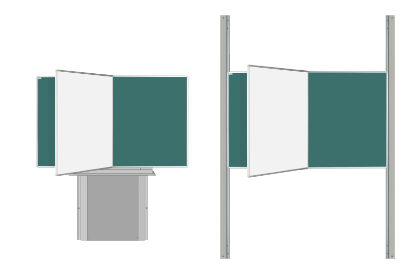 Keramická tabule na křídy s otočným křídlem na fixy ve středu tabule PIVOT Zelená magnetická tabule na křídy ekoTAB 200x120 s otočným křídlem na fixy 100x120 uprostřed tabule. #3