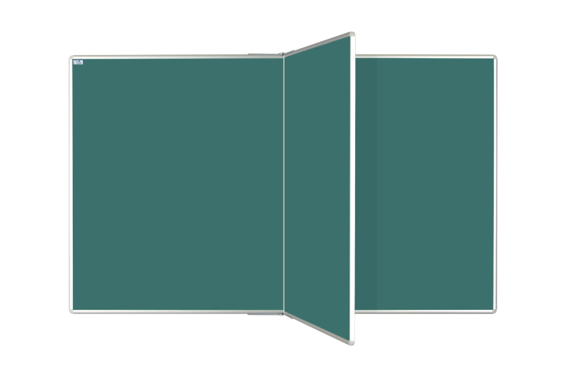 Keramická tabule na křídy s otočným křídlem ve středu tabule PIVOT Zelená magnetická tabule na křídy ekoTAB 240x120 s otočným křídlem na křídy 120x120 uprostřed tabule. #2