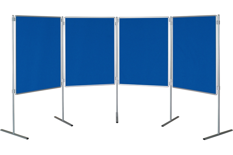 Textilní paraván modrý Oboustranná textilní paravánová nástěnka ekoTAB modrá 150x120. #3