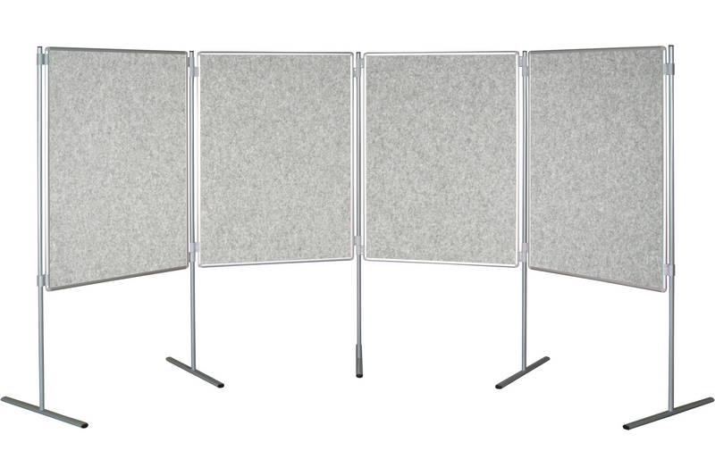 Textilní paraván šedý Oboustranná textilní paravánová nástěnka ekoTAB šedá 150x120. #3