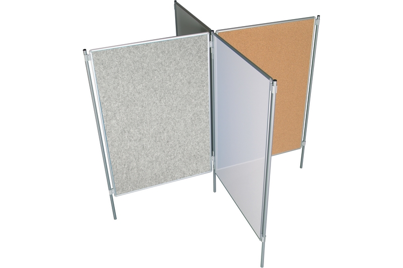 Textilní paraván šedý Oboustranná textilní paravánová nástěnka ekoTAB šedá 150x120. #5