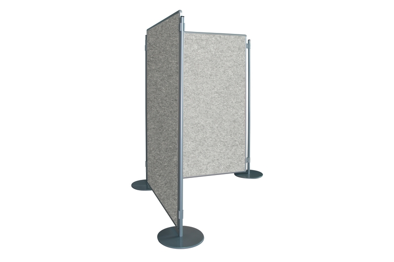 Textilní paraván šedý Oboustranná textilní paravánová nástěnka ekoTAB šedá 150x120. #4