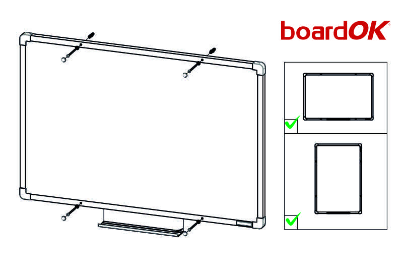 Lakovaná tabule na fixy s červeným rámem Bílá magnetická tabule na zeď boardOK 60x45. #5