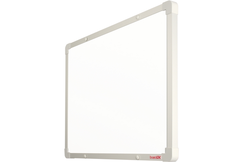 Keramická tabule na fixy se stříbrným rámem Bílá magnetická tabule na zeď boardOK 60x45. #2