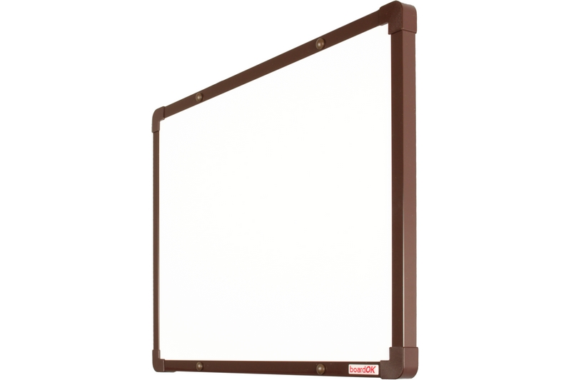 Keramická tabule na fixy s hnědým rámem Bílá magnetická tabule na zeď boardOK 60x45. #2