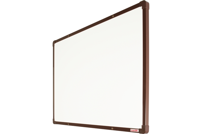 Keramická tabule na fixy s hnědým rámem Bílá magnetická tabule na zeď boardOK 60x90. #2