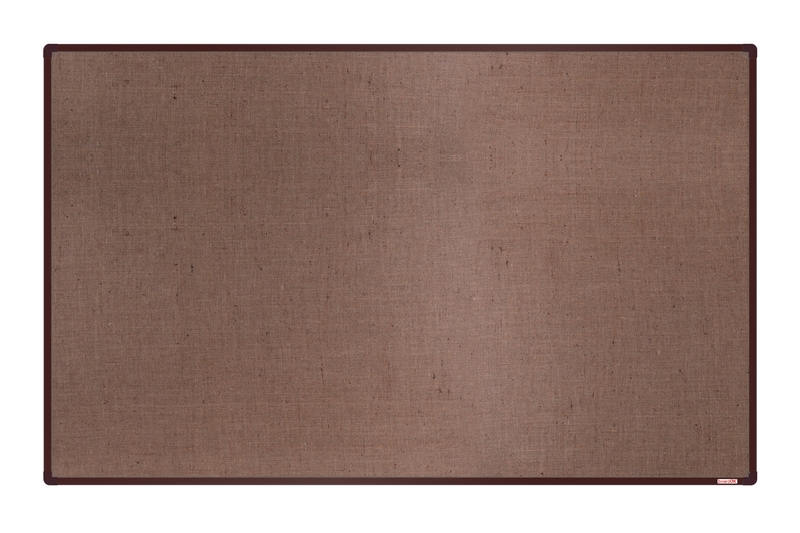 Jutová nástěnka s hnědým rámem Textilní nástěnka na zeď boardOK 200x120. Jedná se o doprodej a akce platí pouze do vyprodání zásob. #1