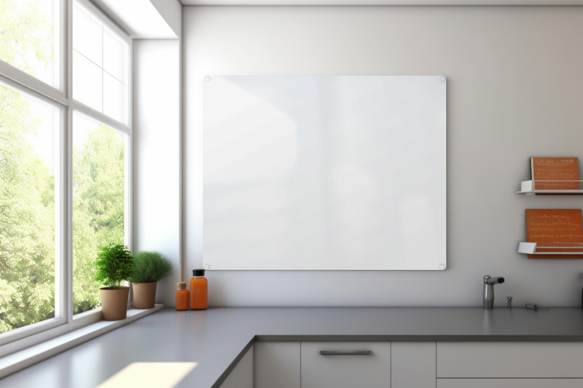 Bezrámová keramická tabule na fixy Bílá bezrámová magnetická tabule na fixy 60x90 cm. #8