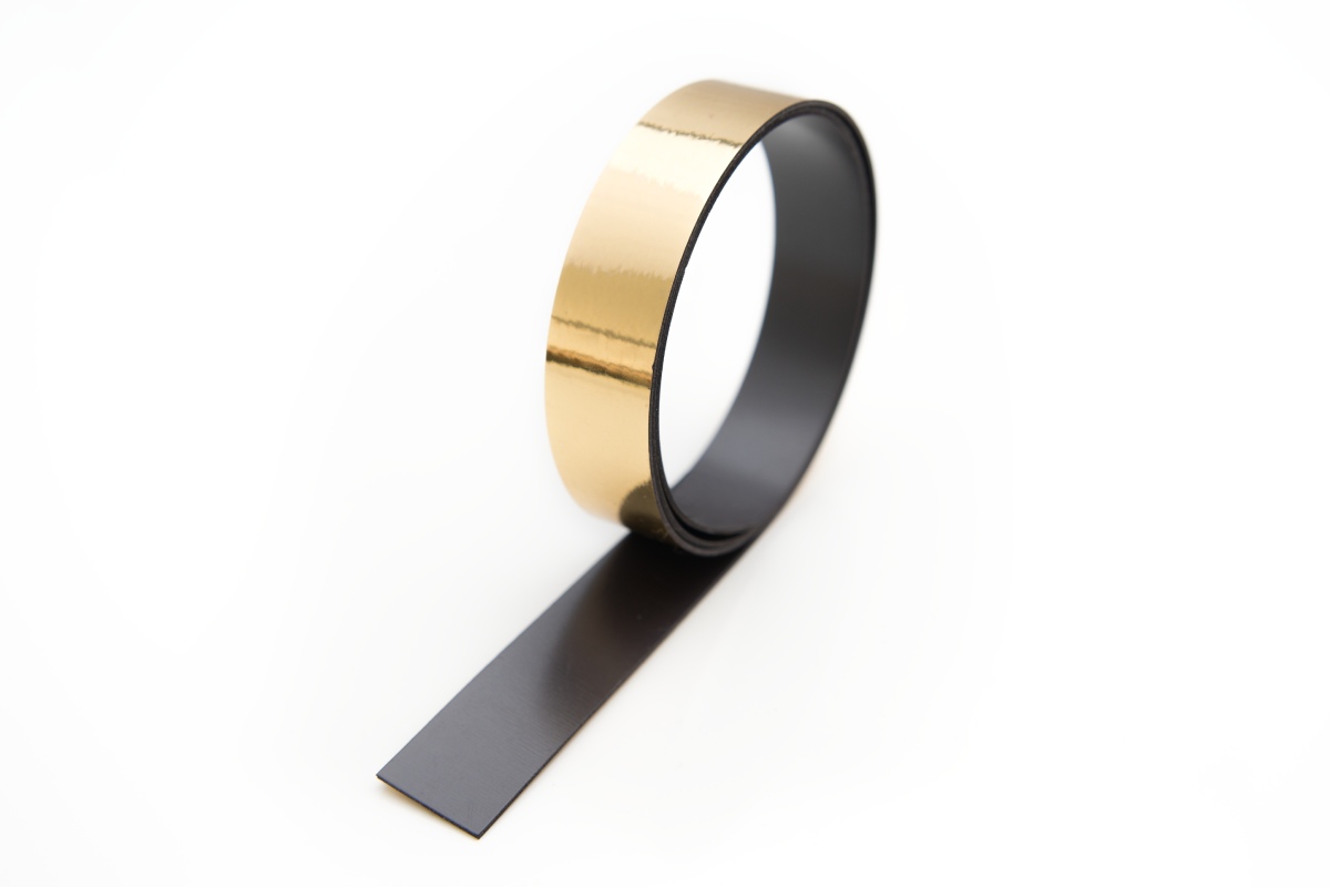 Magnetický pásek zlatá lesklá Popisovatelný magnetický pásek pro rozvrhové a plánovací tabule ekoTAB. #1