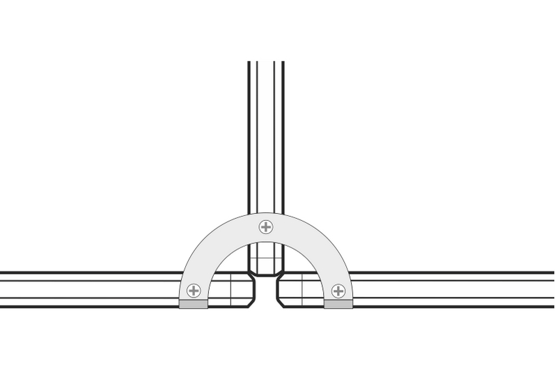 Spojka T paraván se zaobleným rámem # 2