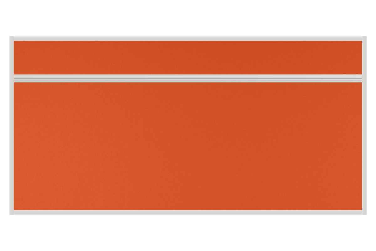 Stolový akustický paraván AKUSTIK oranžový Akustický kancelářský paraván s textilním povrchem v barvě oranžová a hranatým rámem o rozměru 160x80. #1