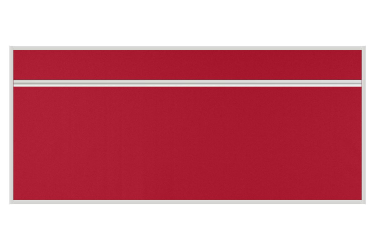Stolový akustický paraván AKUSTIK červený Akustický kancelářský paraván s textilním povrchem v barvě červená a hranatým rámem o rozměru 180x80. #1