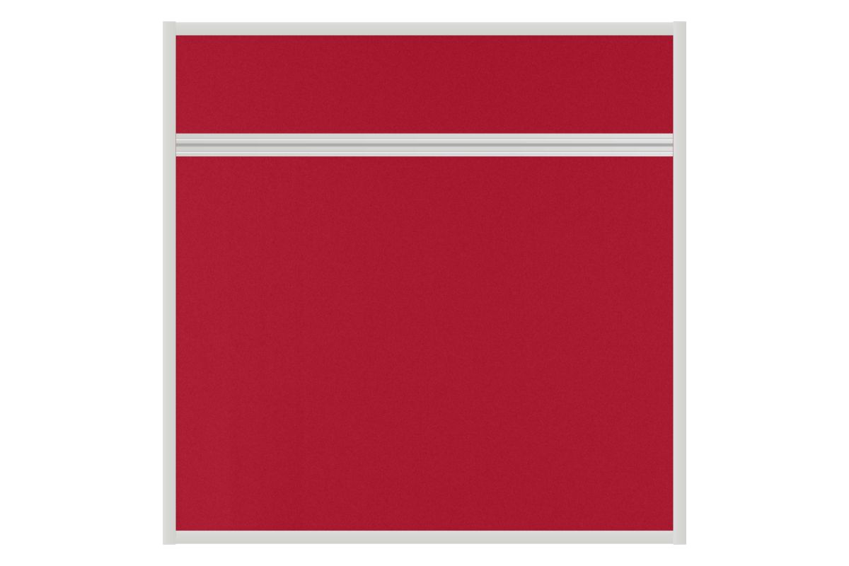 Stolový akustický paraván AKUSTIK červený Akustický kancelářský paraván s textilním povrchem v barvě červená a hranatým rámem o rozměru 80x80. #1