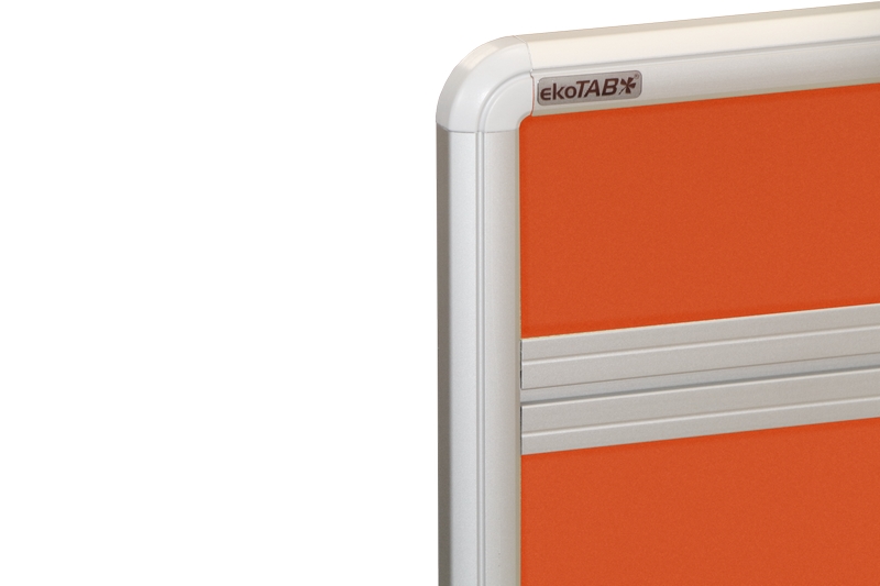 Stolový akustický paraván AKUSTIK oranžový Akustický kancelářský paraván s textilním povrchem v barvě oranžová a zaobleným rámem o rozměru 160x80. #2