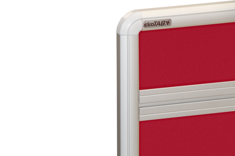 Stolový akustický paraván AKUSTIK červený Akustický kancelářský paraván s textilním povrchem v barvě červená a zaobleným rámem o rozměru 80x80. #2