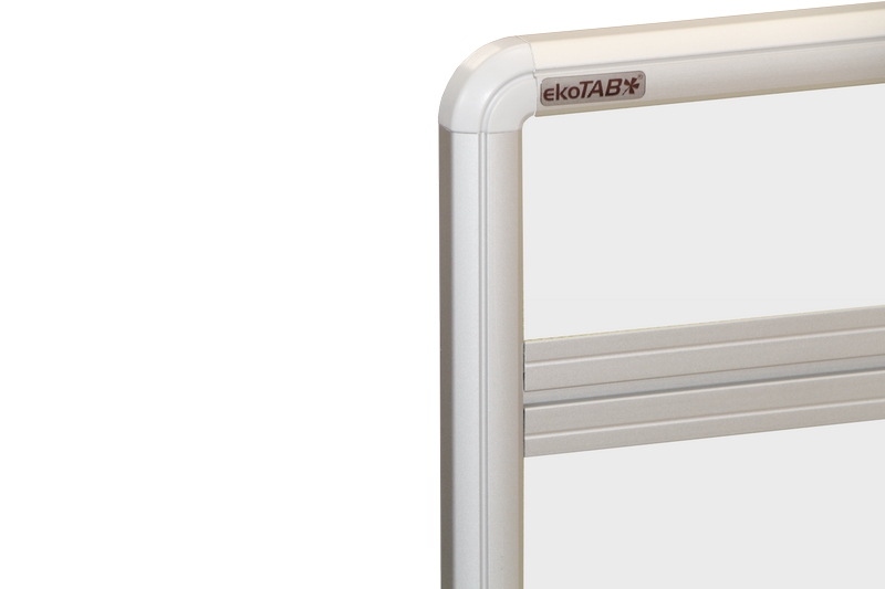 Stolový magnetický paraván WHITEBOARD Popisovatelný kancelářský paraván s keramickým povrchem v barvě bílá a zaobleným rámem o rozměru 80x80 #2