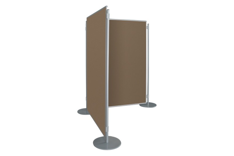 Textilní paraván s lištou pro příslušenství béžový Akustická oboustranná textilní paravánová nástěnka ekoTAB béžová 90x120. #3