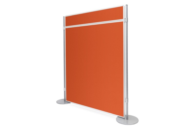 Textilní paraván s lištou pro příslušenství oranžový Akustická oboustranná textilní paravánová nástěnka ekoTAB oranžová 120x150. #2