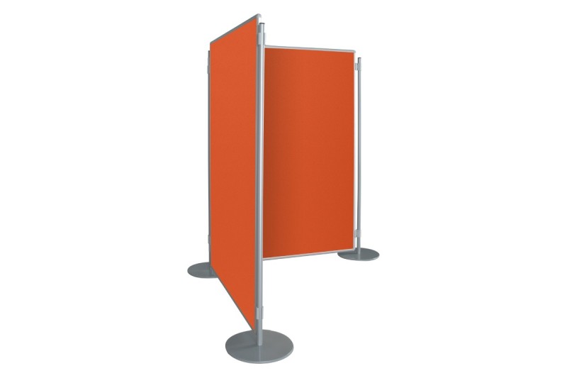 Textilní paraván s lištou pro příslušenství oranžový Akustická oboustranná textilní paravánová nástěnka ekoTAB oranžová 120x150. #3