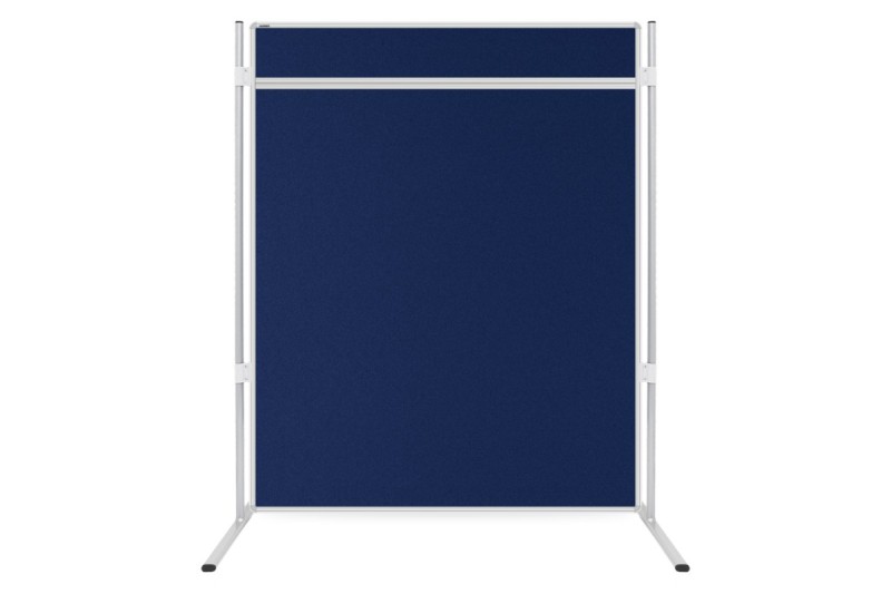 Textilní paraván s lištou pro příslušenství námořnicky modrý Akustická oboustranná textilní paravánová nástěnka ekoTAB námořnicky modrá 120x150. #1