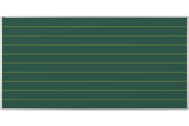 Keramická křídová tabule ŠKOL K - linky 100 mm Zelená magnetická tabule na křídy s linkami 100 mm ekoTAB 200x100. #1