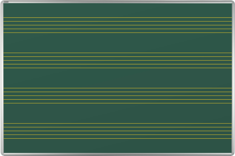 Keramická křídová tabule ŠKOL K - notová osnova Zelená magnetická tabule na křídy s notovou osnovou ekoTAB 150x100. #1