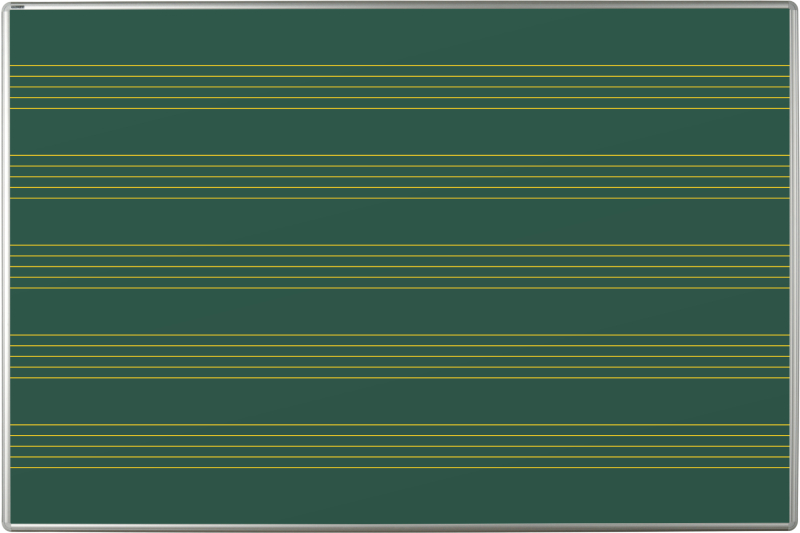 Keramická křídová tabule ŠKOL K - notová osnova Zelená magnetická tabule na křídy s notovou osnovou ekoTAB 180x120. #1