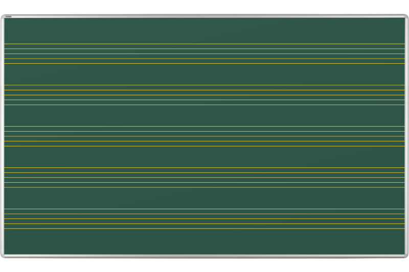 Keramická křídová tabule ŠKOL K - notová osnova Zelená magnetická tabule na křídy s notovou osnovou ekoTAB 200x120. #1