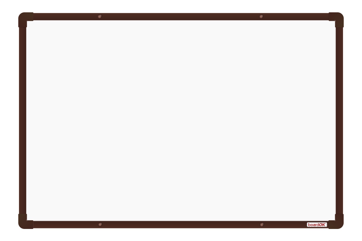 Keramická tabule na fixy s hnědým rámem Bílá magnetická tabule na zeď boardOK 60x90. #1