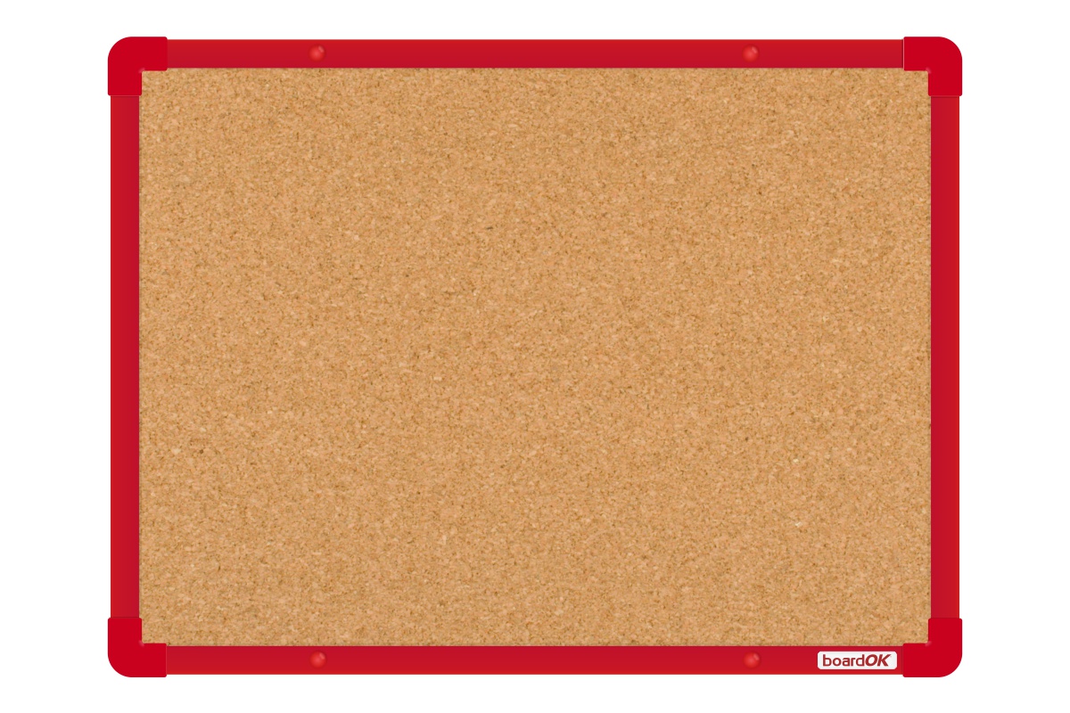 Korková nástěnka s červeným rámem Korková nástěnka na zeď boardOK 60x45. #1