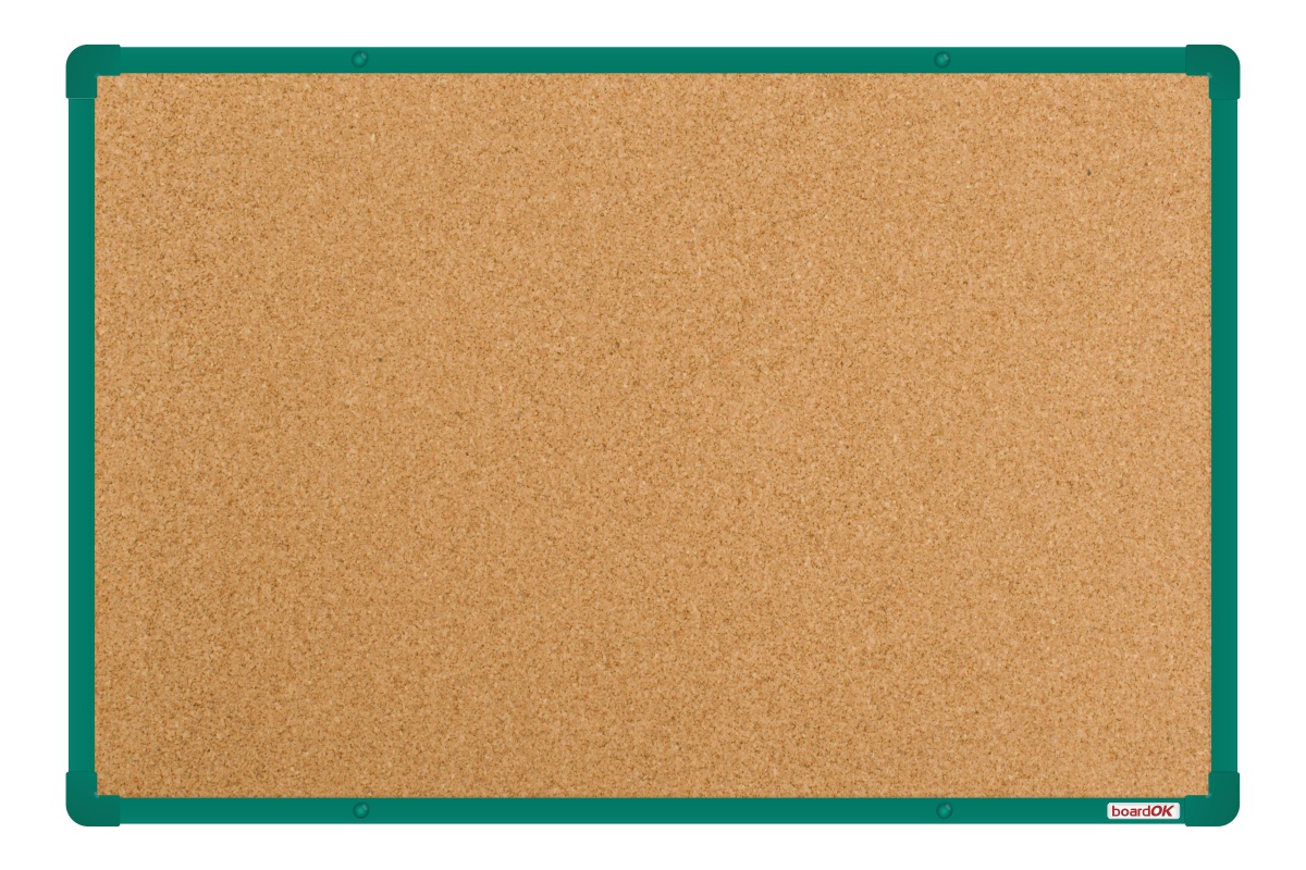 Korková nástěnka se zeleným rámem Korková nástěnka na zeď boardOK 60x90. #1