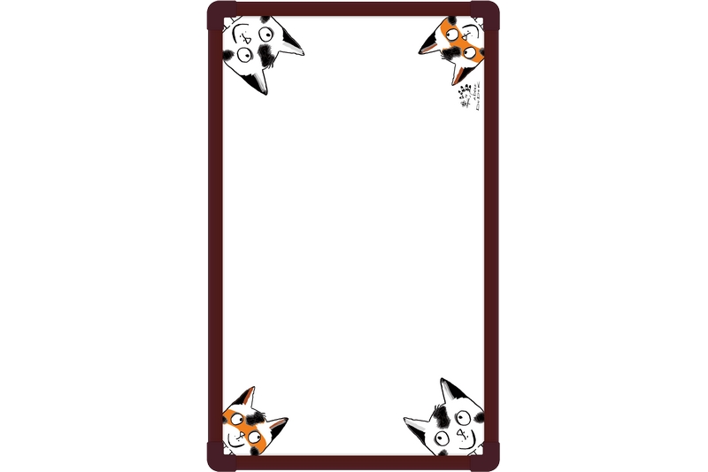 Tabule s obrázkem Kočky Bílá magnetická tabule s potiskem Kočky a hnědým rámem doNOTE 40x64. #1